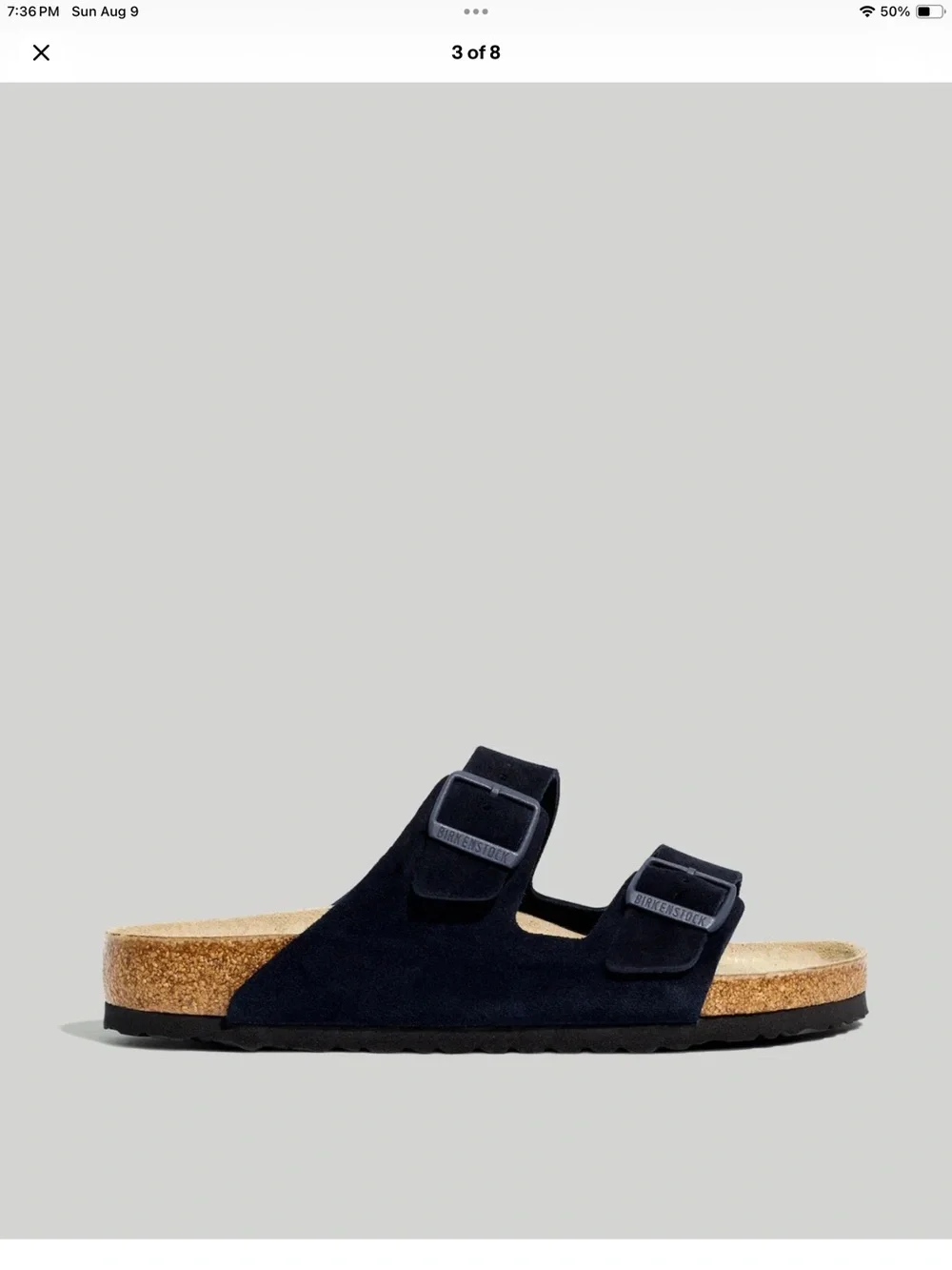 Birkenstock men's Arizona Suede Sandals Midnight size 42 New w/box!